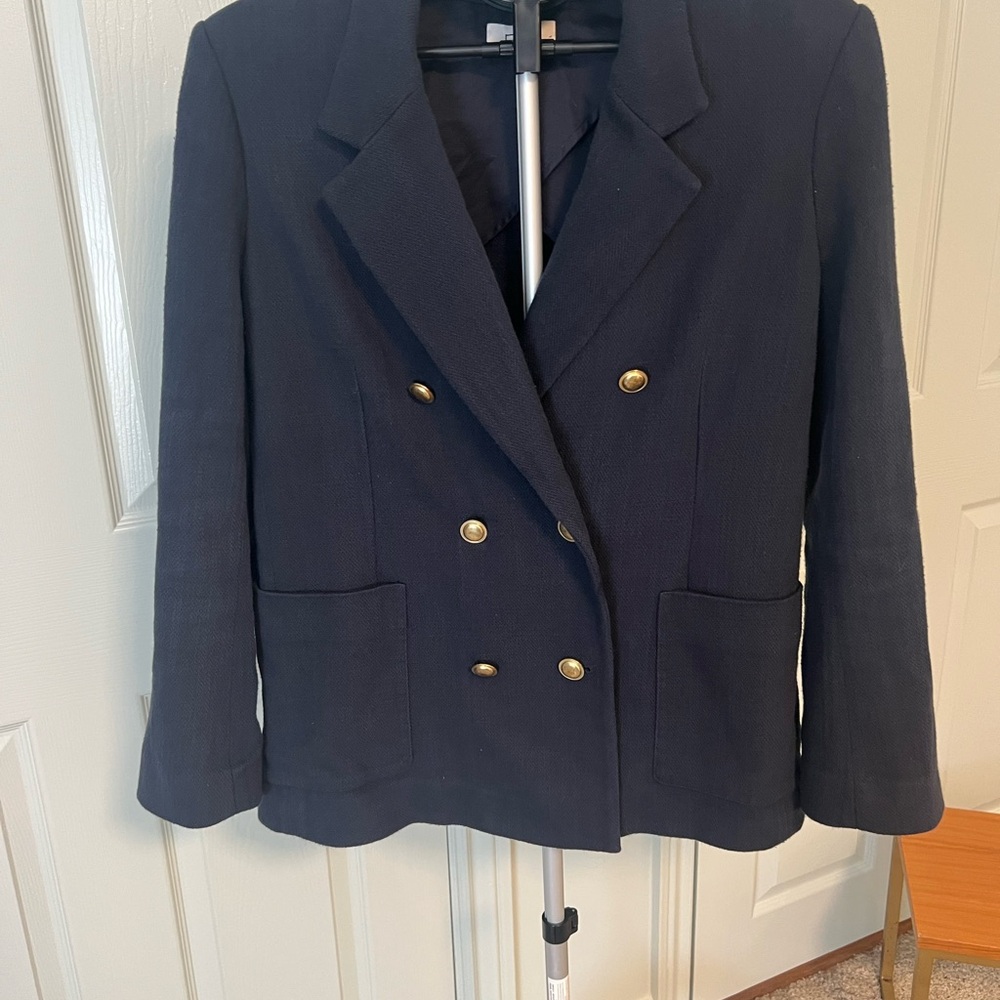 AYR The Double Shot Navy Double-Breasted Blazer w/ Gold Buttons
